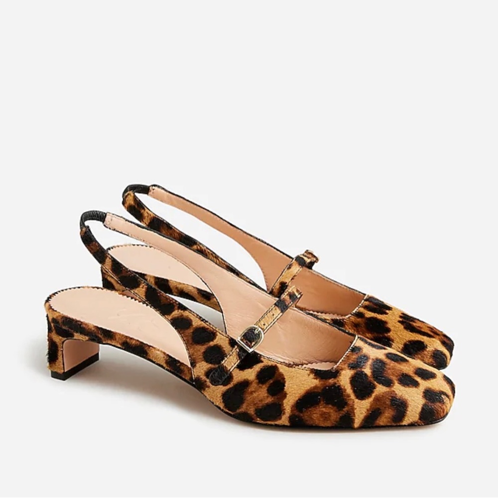 J. crew - Layla slingback Mary Jane heels in leopard calf hair -Sold Out online - Picture 2 of 9